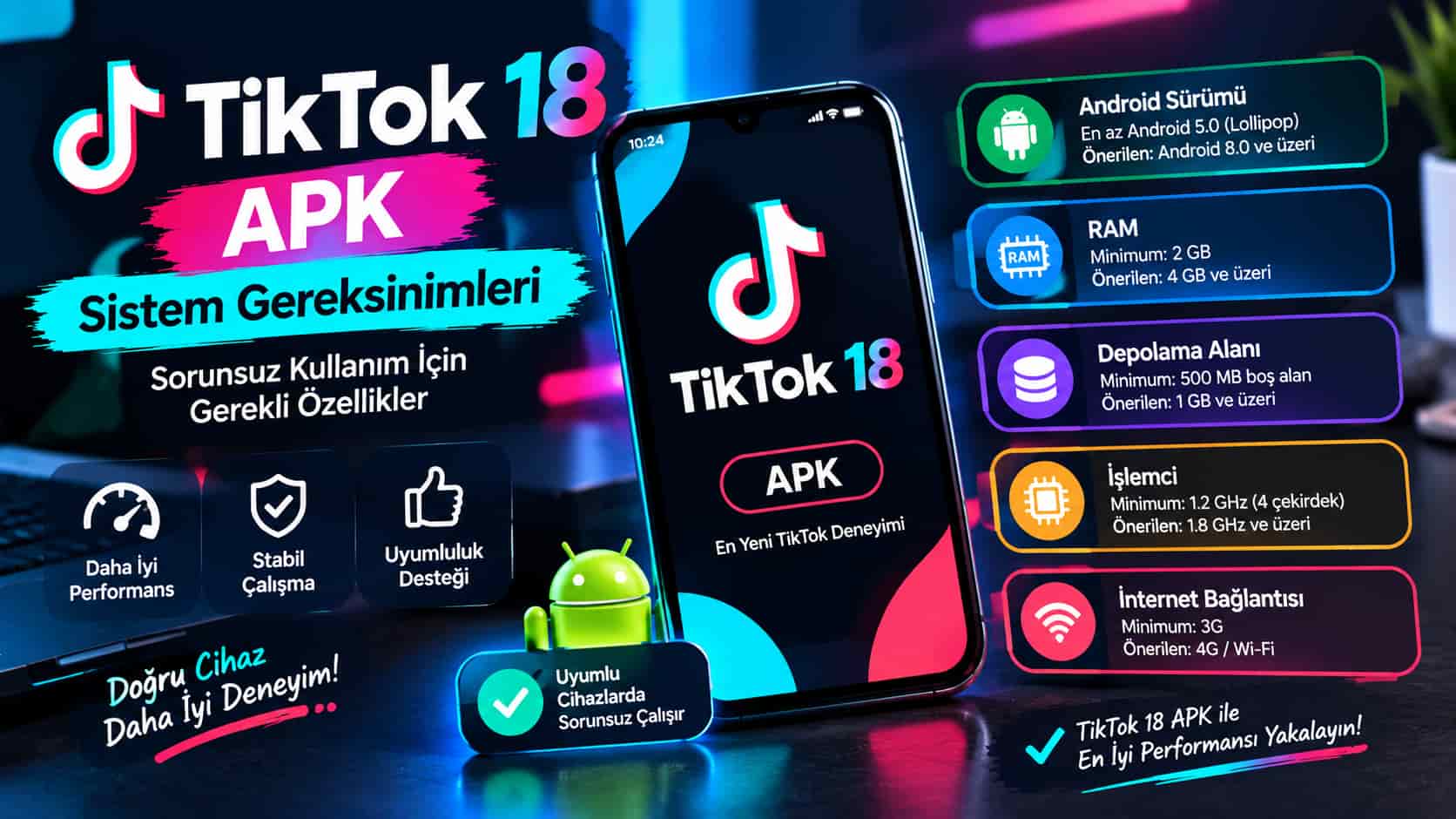 TikTok 18 APK Sistem Gereksinimleri